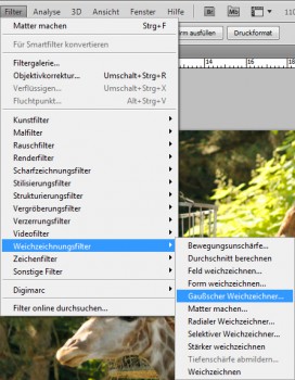 Photoshop: Filter Gaußscher Weichzeichner