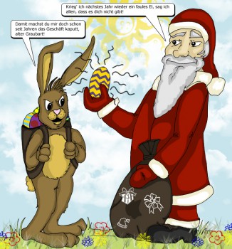 Comic: Osterhase vs. Weihnachtmann Comic: Osterhase vs. Weihnachtmann