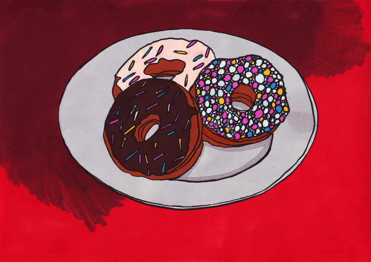Donuts mit Markerkoloration