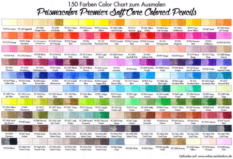 Prismacolor Premier Color Chart Color Chart Coloring Books My XXX Hot