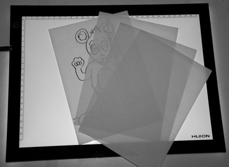 Zeichnen mit Leuchttisch