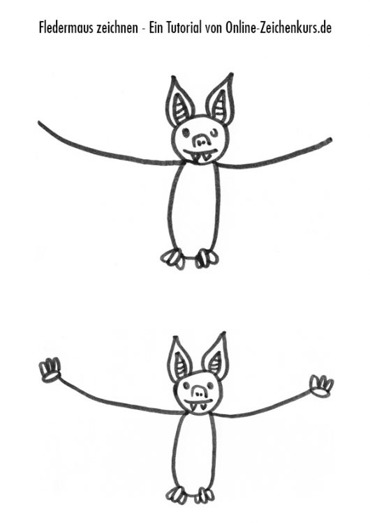 Fledermaus Zeichenanleitung 2