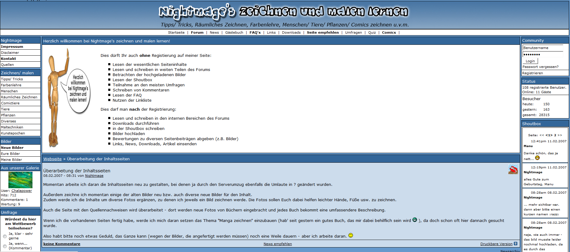 Screenshot: Zeichnen Forum als PHPKit