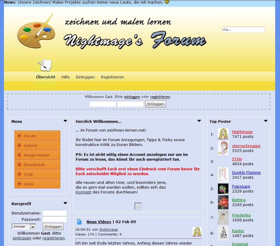Screenshot: Zeichnen Forum (07.03.2009)