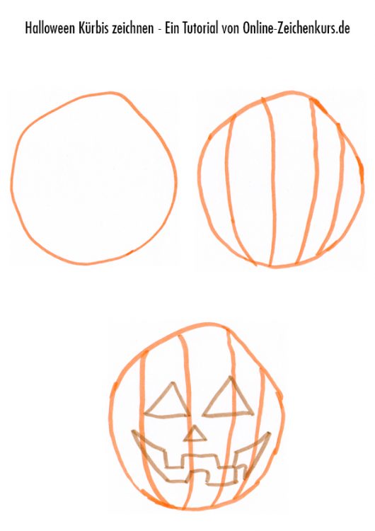 Halloweenkürbis Zeichenanleitung