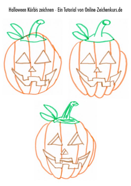 Halloweenkürbis Zeichenanleitung 2