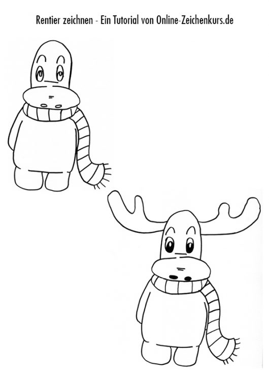 Zeichnen Anleitung: Rentier