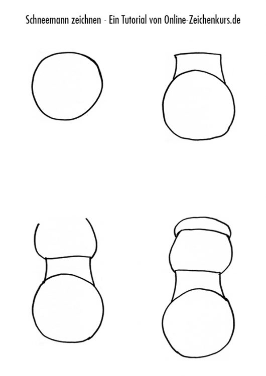 Zeichnen Anleitung: Schneemann