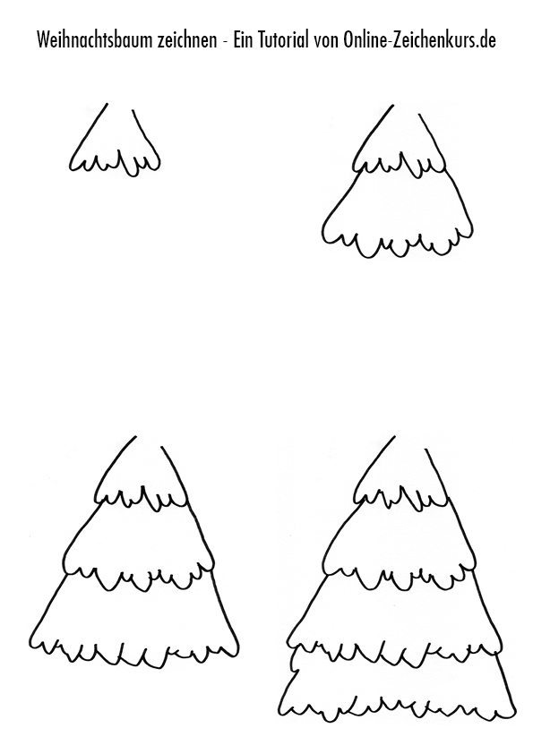 Zeichnen Anleitung: Weihnachtsbaum