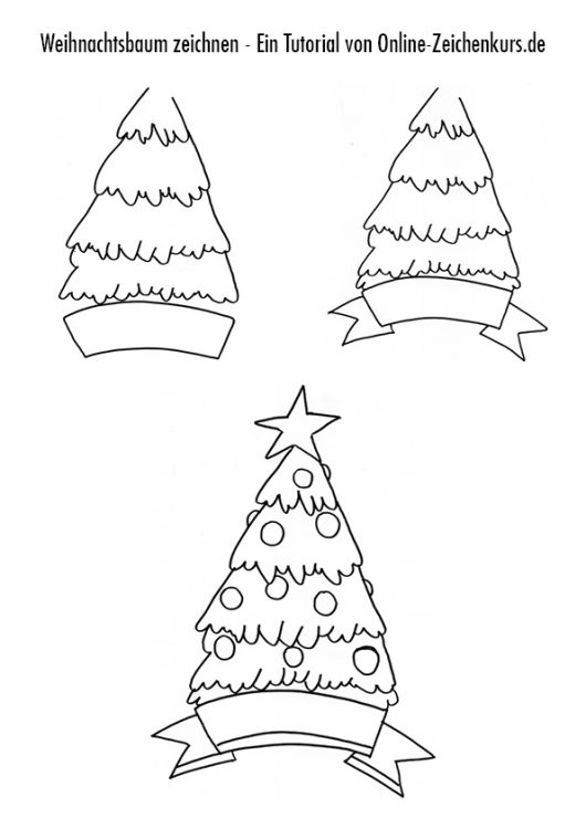 Zeichnen Anleitung: Weihnachtsbaum