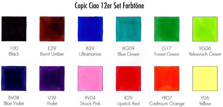 Copic Ciao - Farbtest