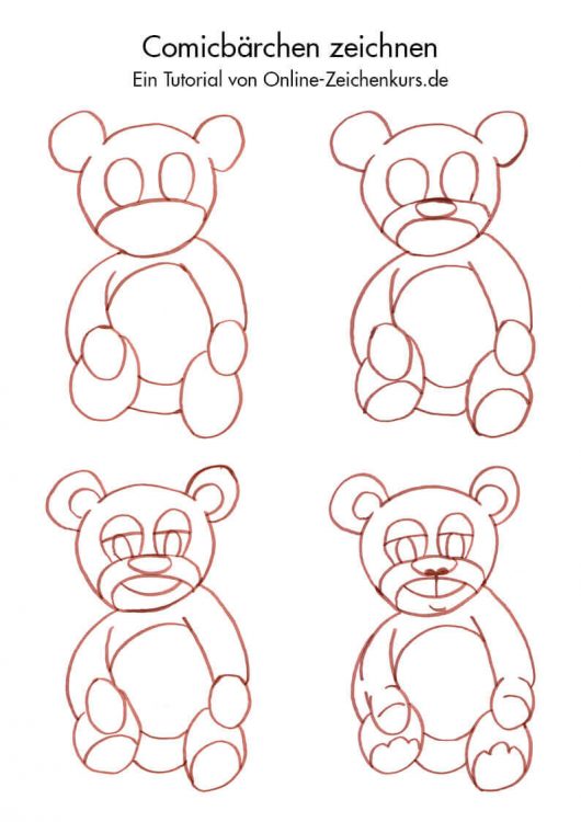 Zeichnen für Kinder: Comicbär zeichnen Tutorial (auch für Ältere)