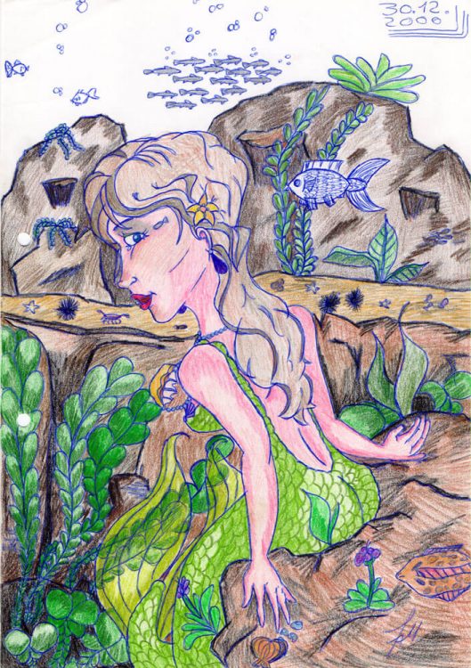2000 - Meerjungfrau, teilweise koloriert
