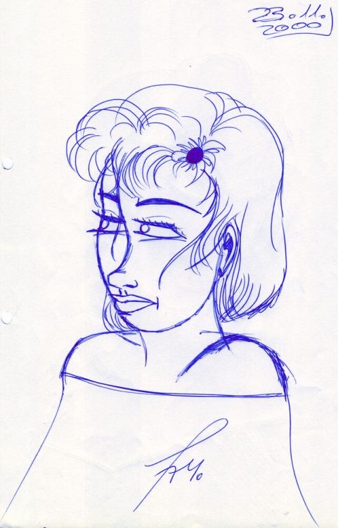2000 - Portrait mit Kugelschreiber