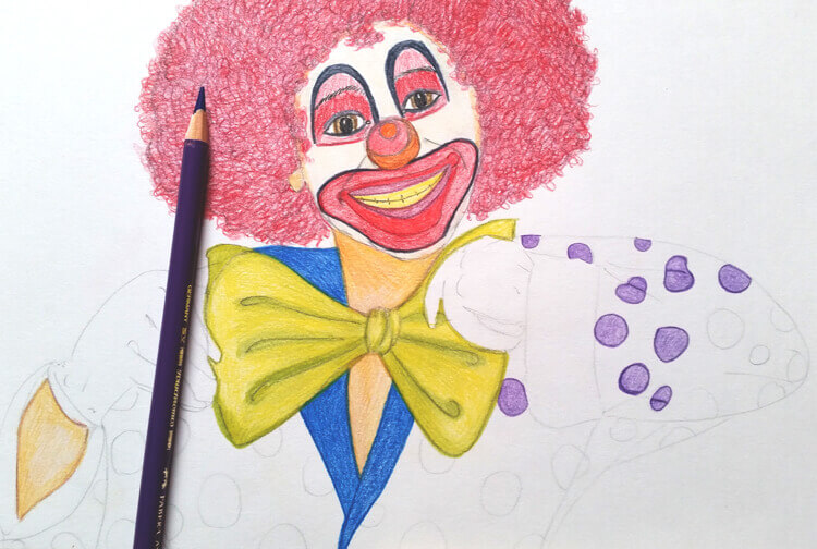 Clown zeichnen mit Polychromos – Helau und Alaaf!