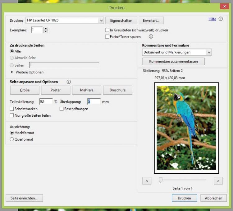Tutorial: Wie du große Formate mit A4 Drucker drucken kannst