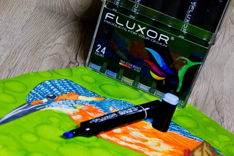 Eisvogel malen mit Fluxor Marker