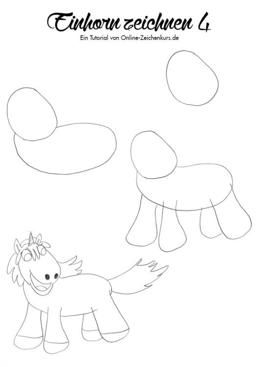 Einhorn zeichnen 4 - Zeichenanleitung