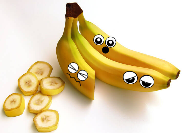 Foto: Banane geschnitten mit Photoshop Comicaugen