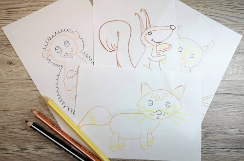 Waldtiere zeichnen mit Buntstift