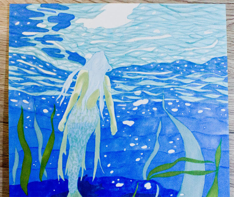 Meerjungfrau Unterwasser Markerkolorierung 14