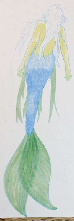 Meerjungfrau Unterwasser Markerkolorierung 5