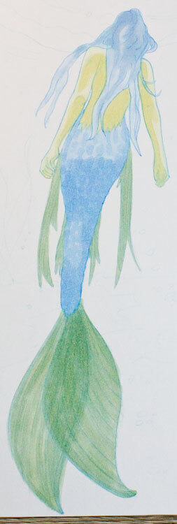 Meerjungfrau Unterwasser Markerkolorierung 6