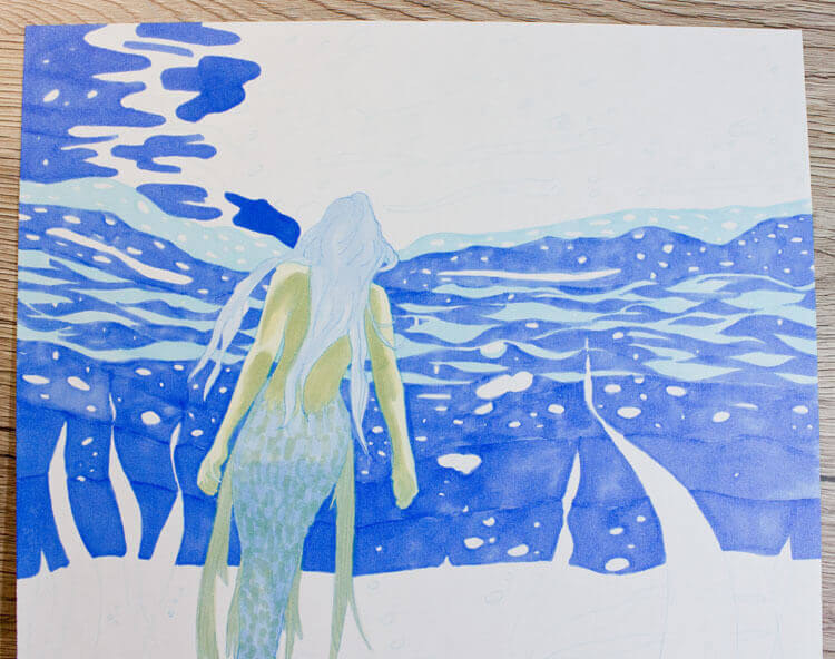 Meerjungfrau Unterwasser Markerkolorierung 9