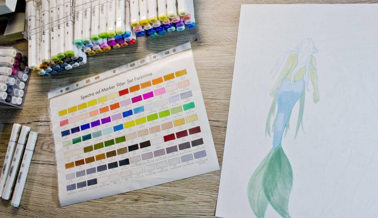 Meerjungfrau Unterwasser mit Marker