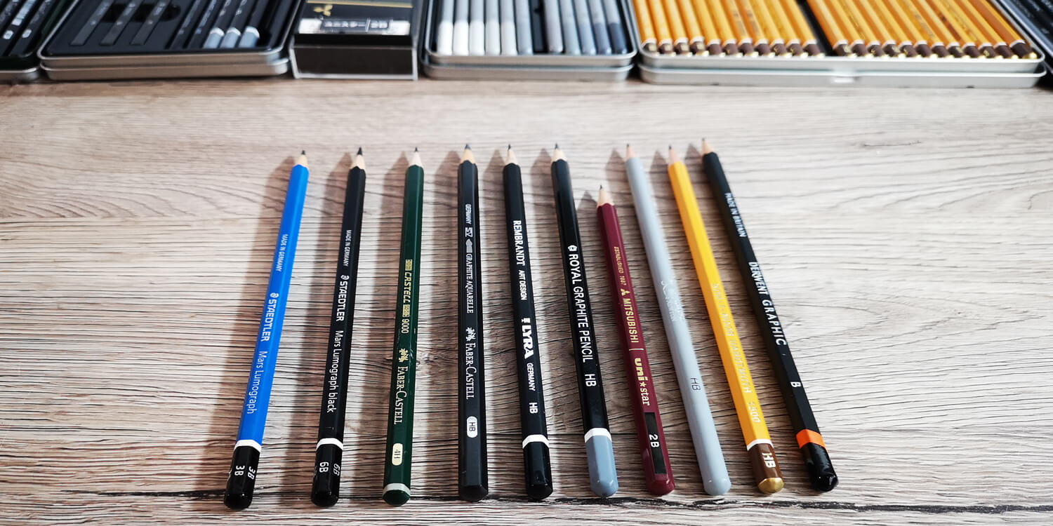 10 Bleistifte im Vergleich