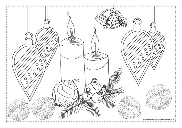 Adventskalender Ausmalbild: 2ter Advent mit 2 Kerzen - Türchen 8