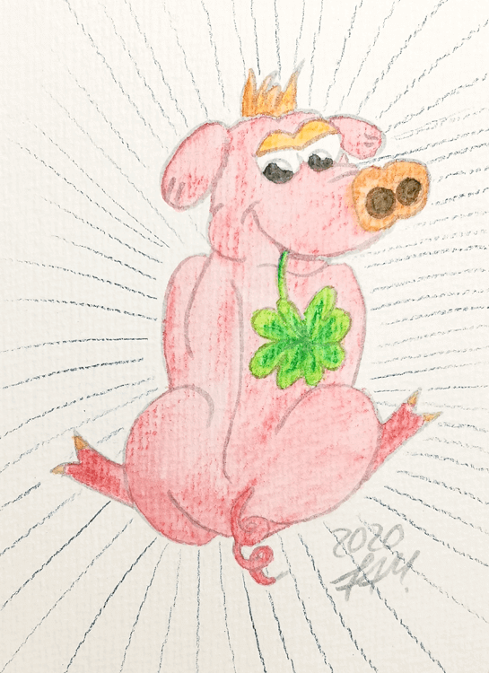 Glücksschweinchen zeichnen - Hintergrund