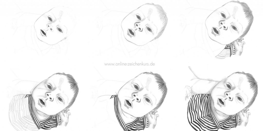 Baby zeichnen mit Bleistift - Schritt für Schritt