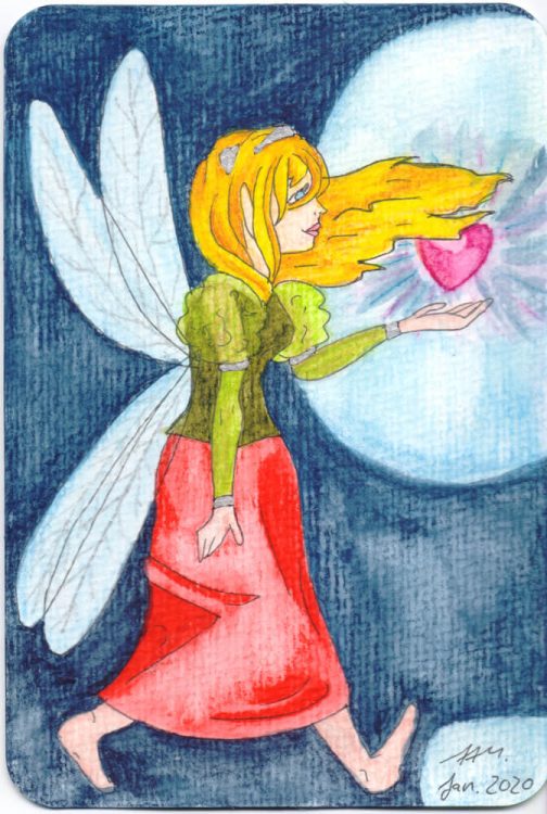  Elfe zeichnen zeichnen und ausmalen mit Buntstiften - WIP Bildidee 