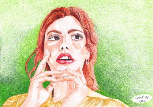 Portrait malen mit Buntstift