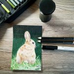 Braunes Kaninchen malen mit Buntstiften