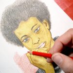 Portrait einer Frau zeichnen mit Polycolor Buntstiften