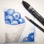 Blaubeeren malen mit promarker brush