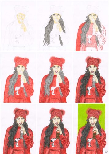 Teil 2: Mädel Portrait zeichnen mit Raffiné Marco Buntstiften