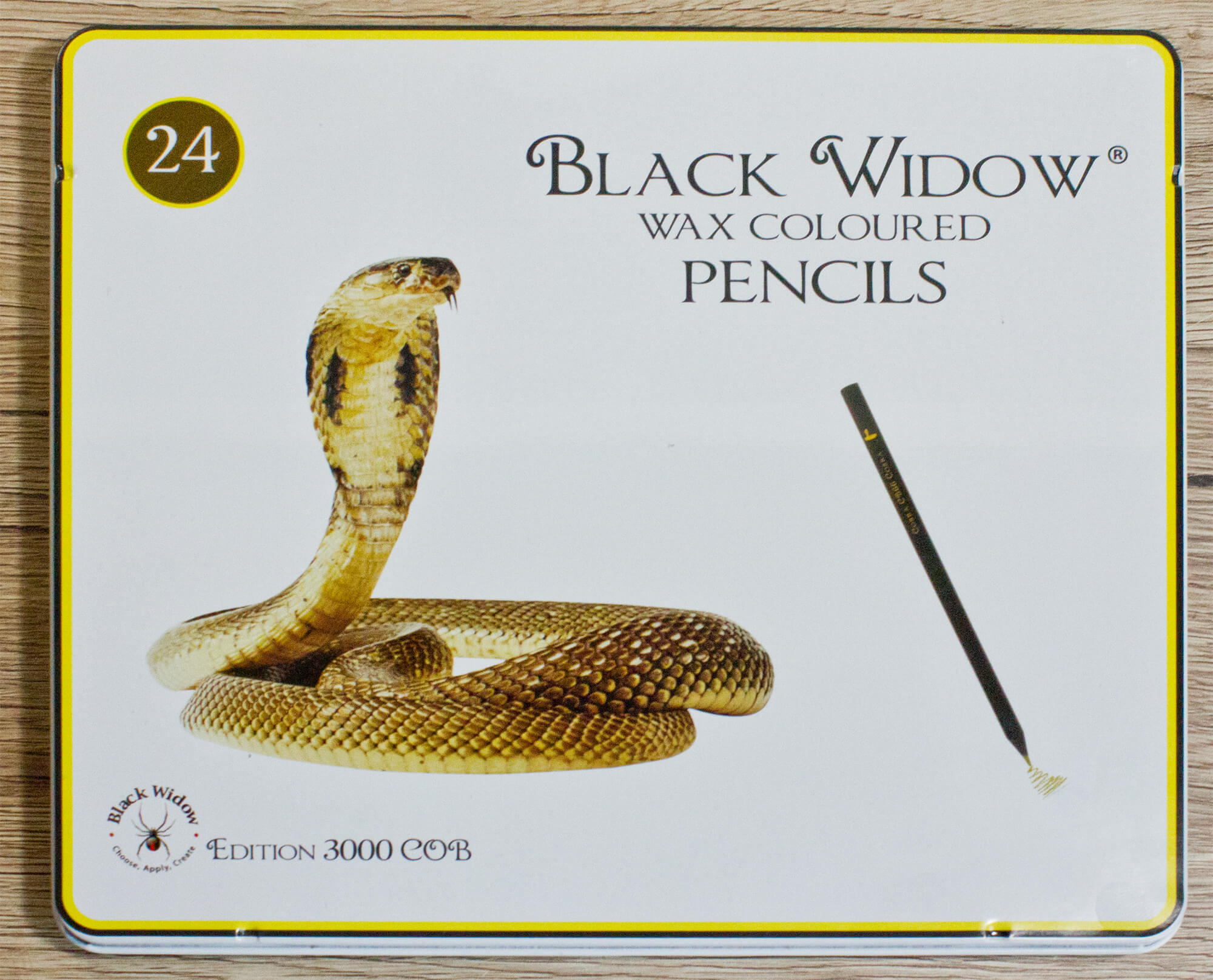 Black Widow wax coloured pencils Buntstifte in der 24er Set Dose