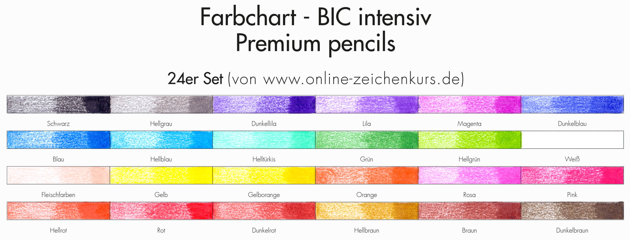 BIC Intensity Premium Buntstifte: Farbchart 24er Set ausgefüllt