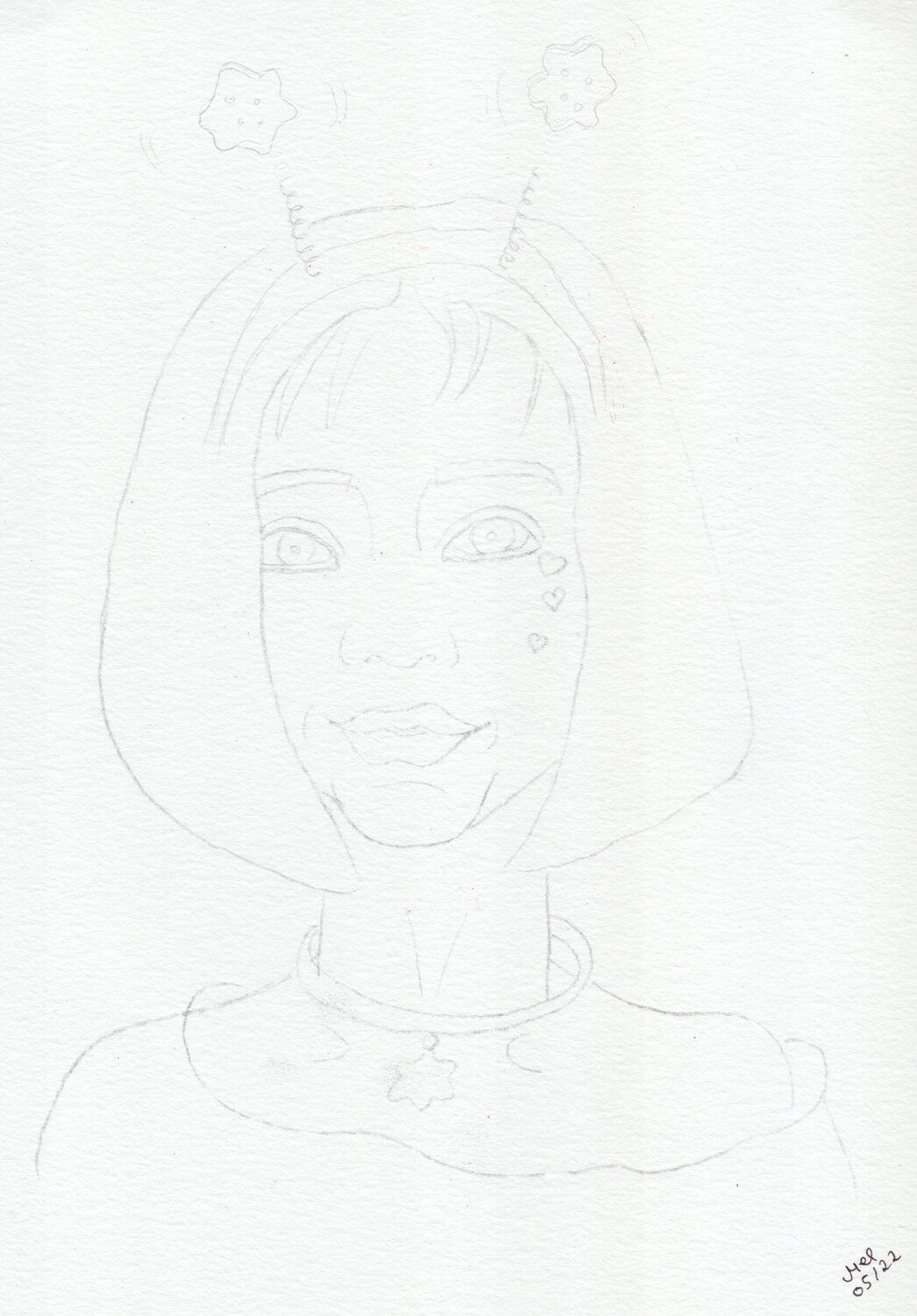 Portrait zeichnen: Medusas Bleistiftskizze "Party Zeit"