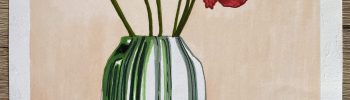 Mohnblumen in Vase: Fertige Markerkolorierung