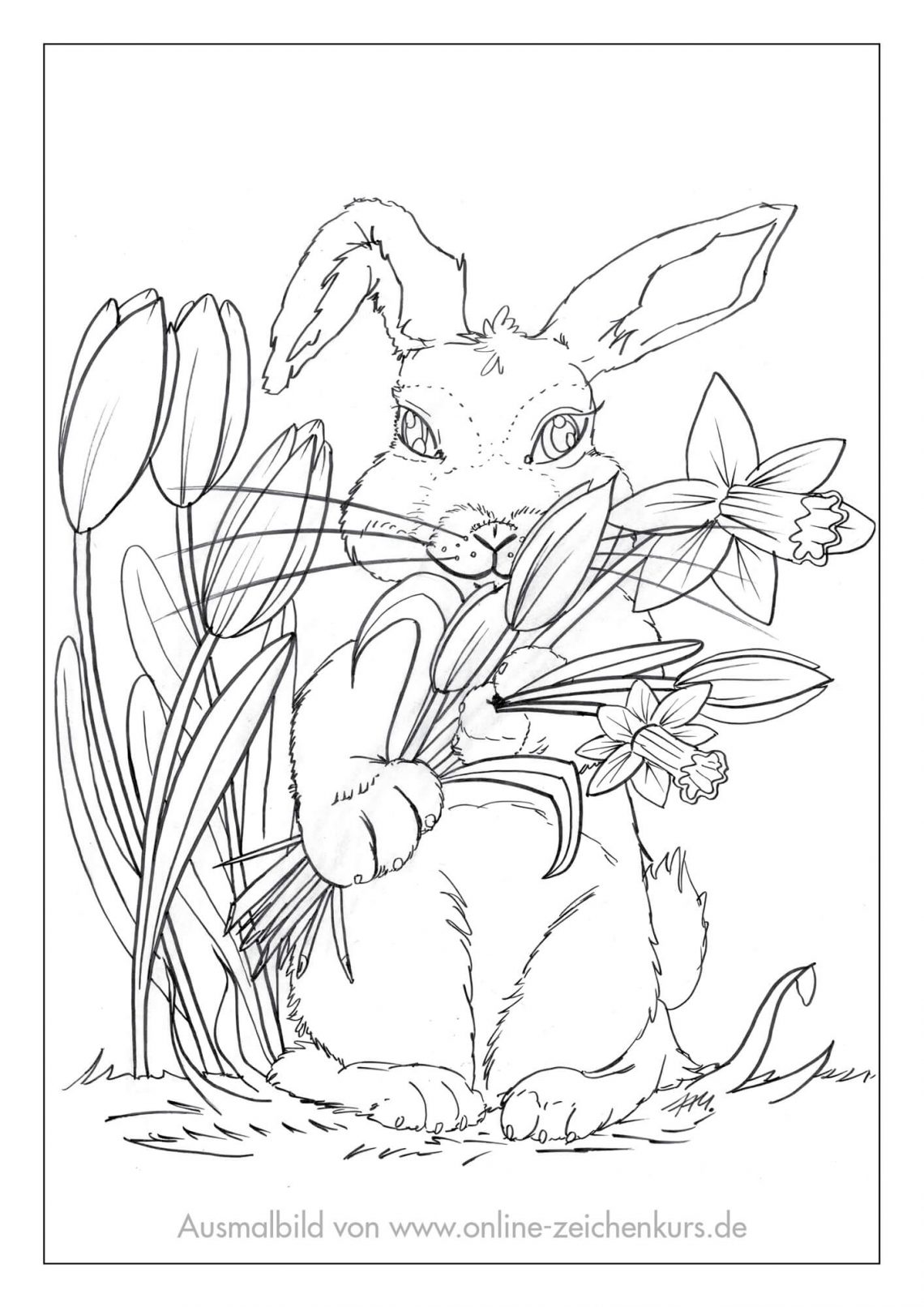 Osterhasen Ausmalbilder kostenlos herunterladen