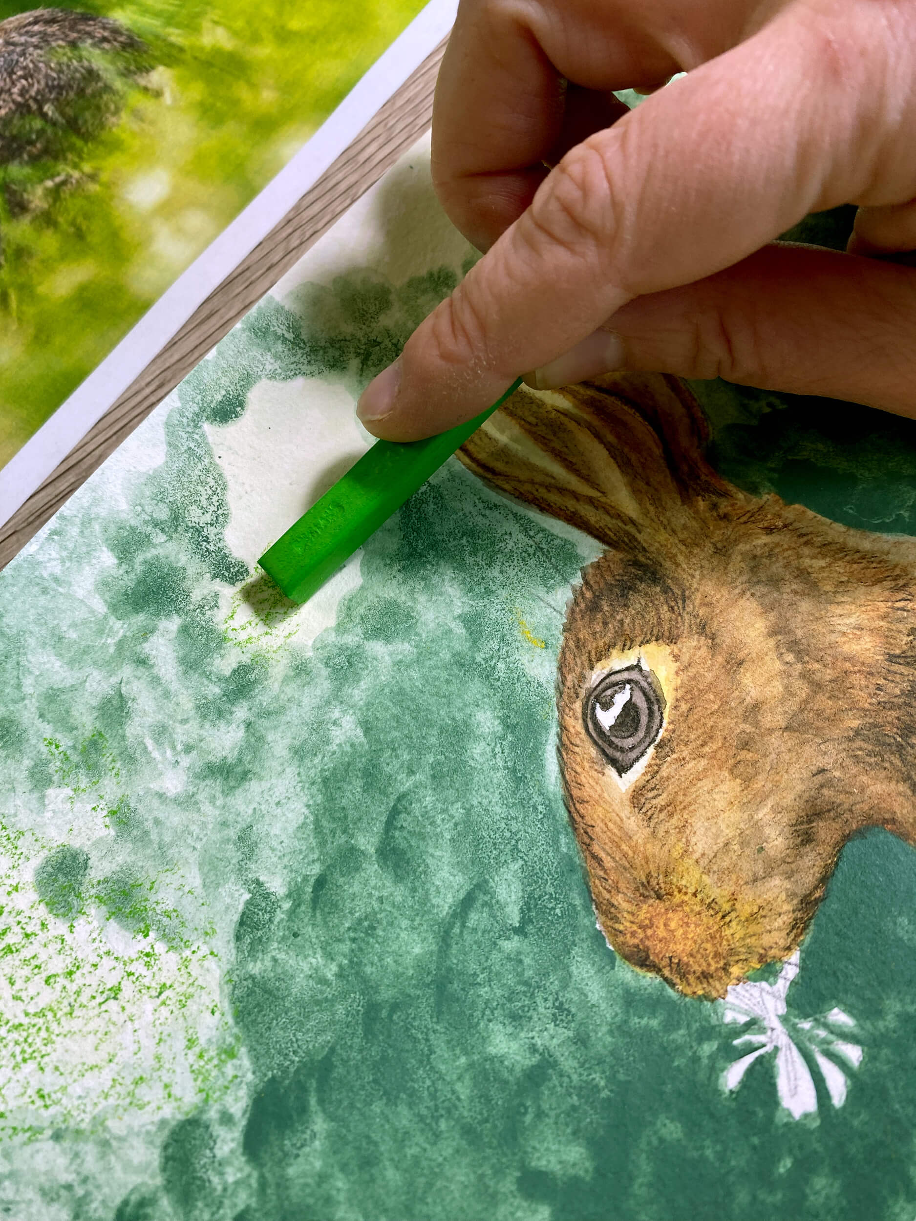 Kaninchen Aquarell malen mit Inktenseblock