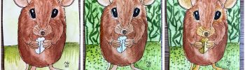 Postkarte: Maus Aquarell Schritt für Schritt Entstehung