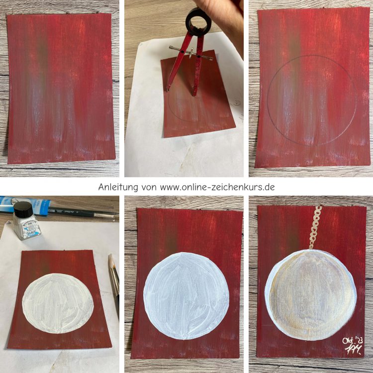 Postkarte: Weihnachtskugel malen