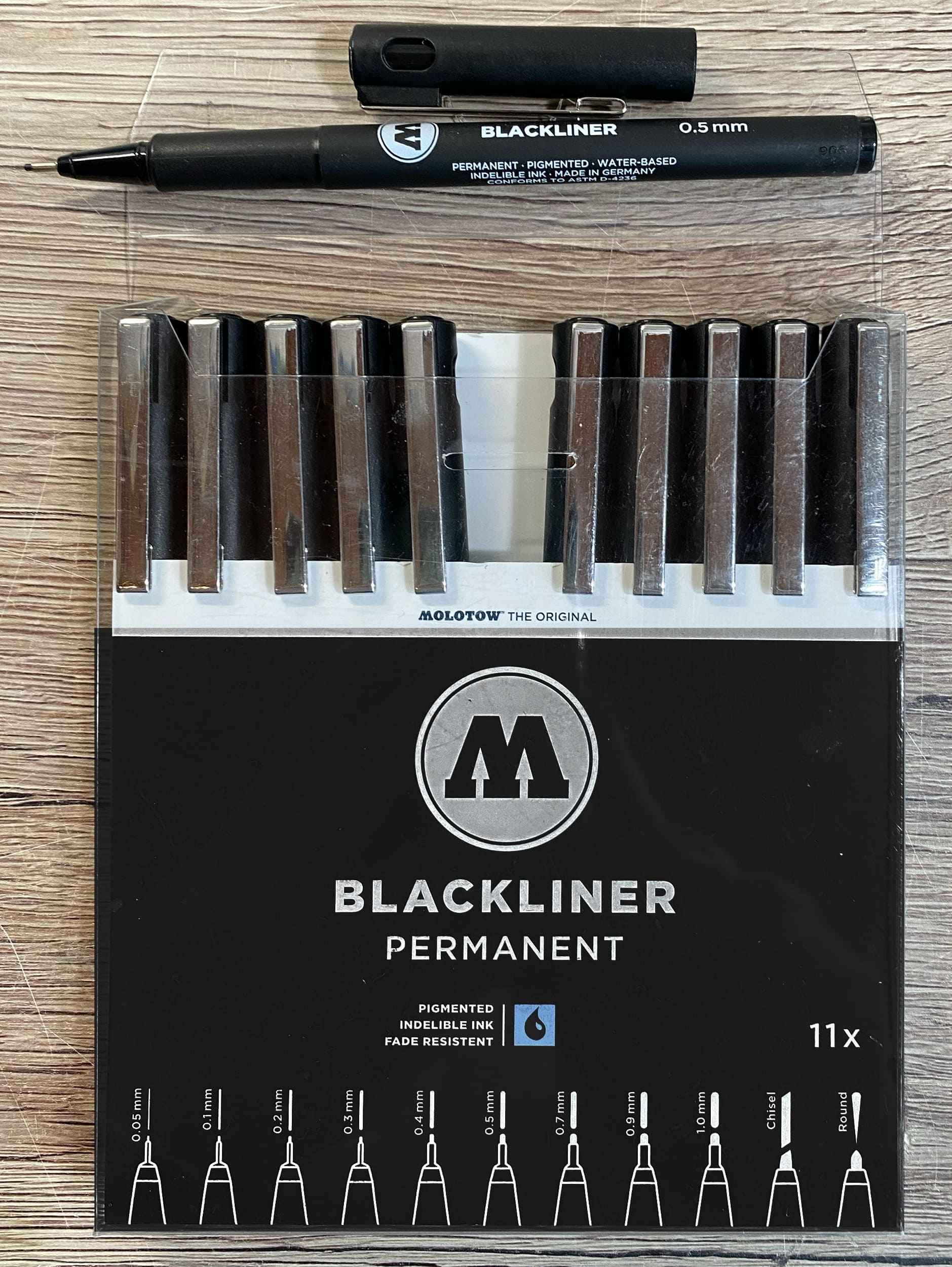 Molotow Basic Blackliner - 8 Fineliner Verpackung