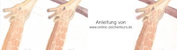 Giraffe Aquarellkolorierung Schritt für Schritt