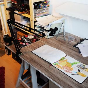 Mein Zeichentisch und damalige Kunstsammlung 2018